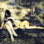 「微睡」2012年　銅版・リトグラフ・手彩色　57×72cm　額装