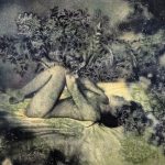 「不滅花」2017年　銅版・リトグラフ・手彩色　41,5×58cm　額装