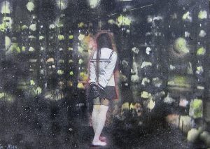 小林美佐子「イーハトーブの鉱石館」2017年　銅版画、リトグラフ、手彩色　23×16cm　パネル貼り