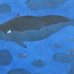 柿本俊文「クジラのいる島々」2015年　木版画　21×31cm ￥17,280（シート）