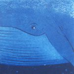 柿本俊文「鯨」2016年　木版画　10×10cm ￥8,640（シート）