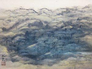 「暮山平林図」1958(昭和33) 38.9×51.2cm
