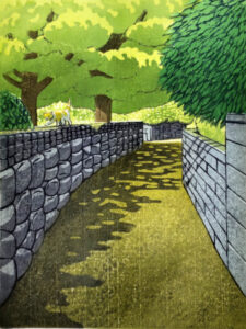 「佐喜浜の小径」2022年　木版画　34,5×25㎝　作品価格（シート）￥38,500