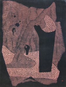 吉田政次「哀愁の日」1957年　木版画　59,5×44cm