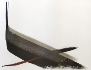 篠田桃紅「HGOROMO E.」1985年 リトグラフ、手彩色 43×55,5cm