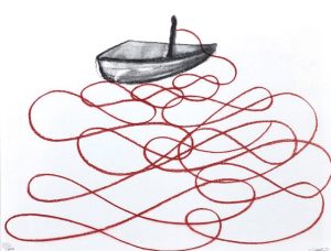 塩田千春「On the boat」2020年 リトグラフ 30×40cm