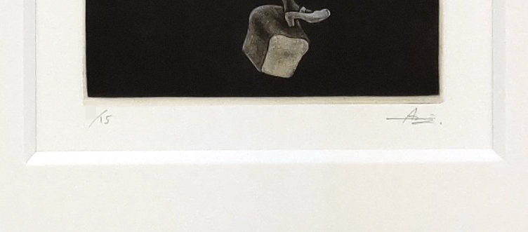 山城有未　パンを踏んだ娘　銅版画 15 22,5×10,3cm 40×31cm ¥27,500