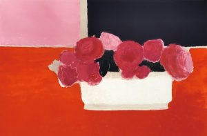 カトラン「ムスティエの花瓶のバラの花束」リトグラフ　41×62cm