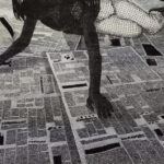 遠藤美香「新聞」木版画　91×114cm
