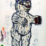 三沢厚彦「クマ」2014年　リトグラフ　57×41㎝