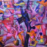 川口軌外「鳥」1960年頃　油彩　50号