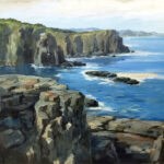 雑賀紀光「三段壁」　油彩　100号