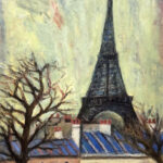八幡三郎「エッフェル塔」　油彩　6号