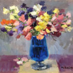 雑賀紀光「スイートピー」　油彩　6号