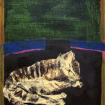 八幡三郎「猫の昼寝」　油彩　4号